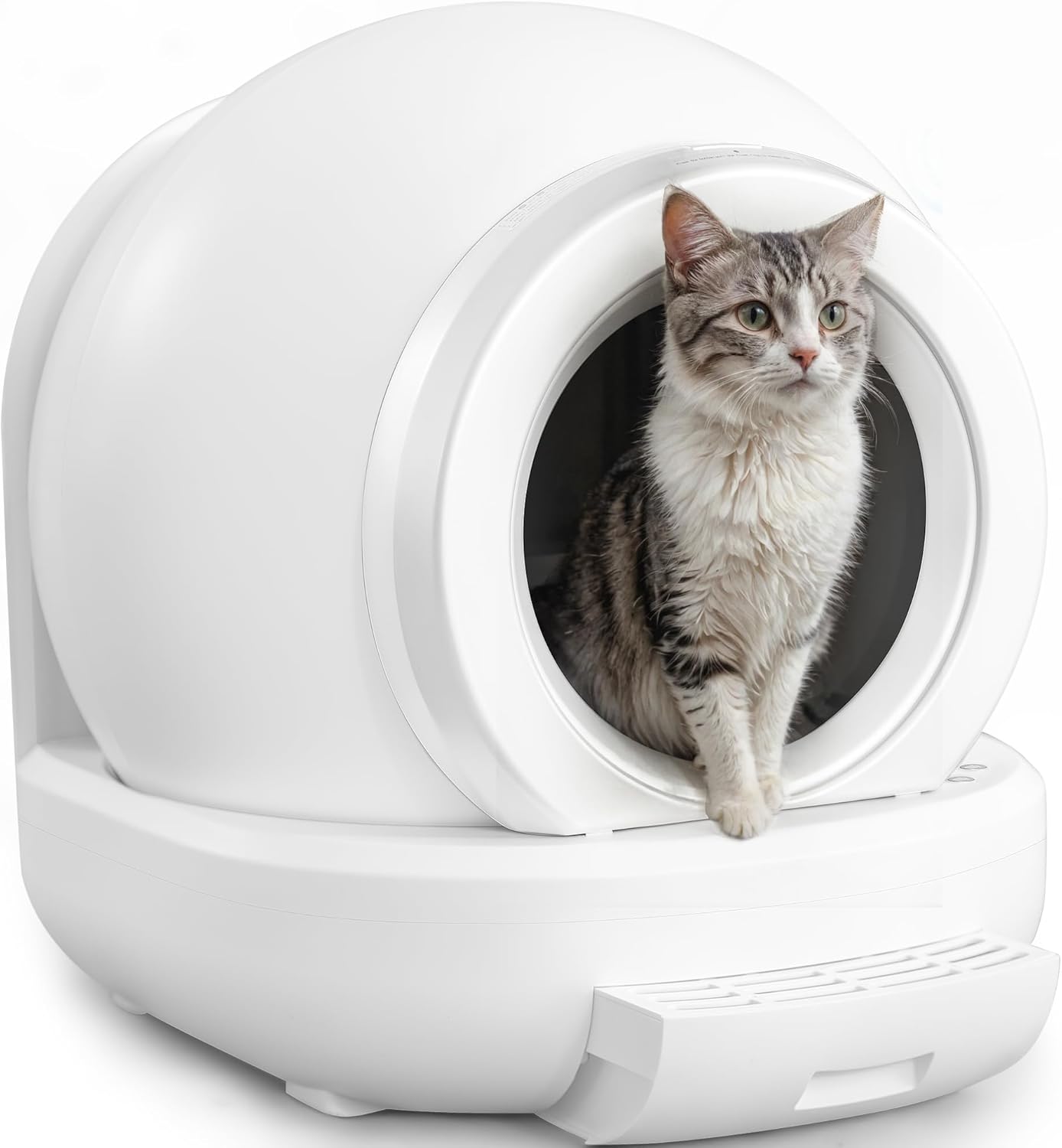 Automatic Self Cleaning Large Capacity Cat Litter Box (Pure White) J1993