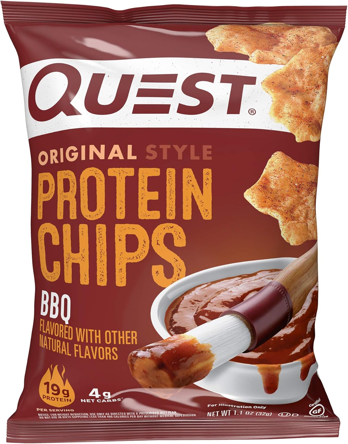 Protein Chips, Sour Cream & Onion, BBQ, 1.1 Ounce, Pack of 12 C2939