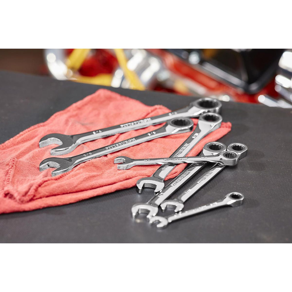 7-Piece SAE Ratcheting Combination Wrench Set N678