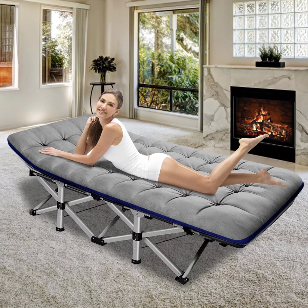 75" Portable Folding Camping Cot with Carry Bag W432115