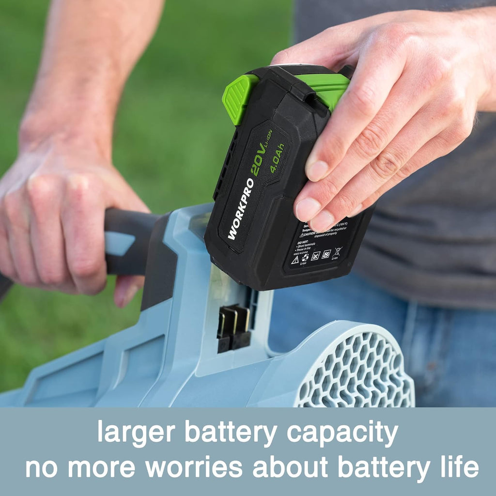 20V Cordless Leaf Blower with 5 Adjustable Speeds, 350 CFM, 4.0Ah Battery and Charger I69052