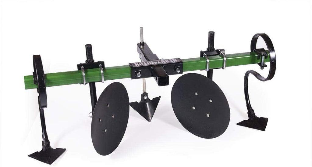 Green Multi-Purpose Disc Cultivator Garden Bedder Attachment with S-Tines and Row Maker Insert Y9501
