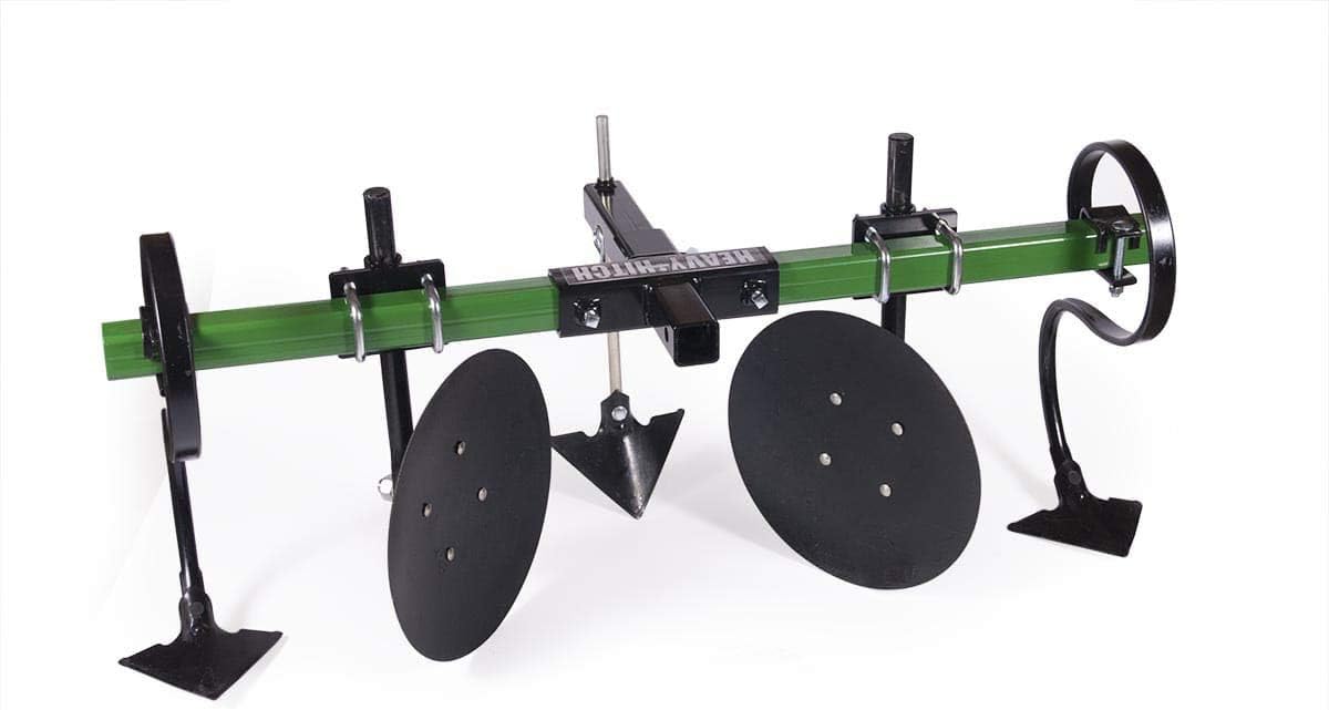 Green Multi-Purpose Disc Cultivator Garden Bedder Attachment with S-Tines and Row Maker Insert Y9501