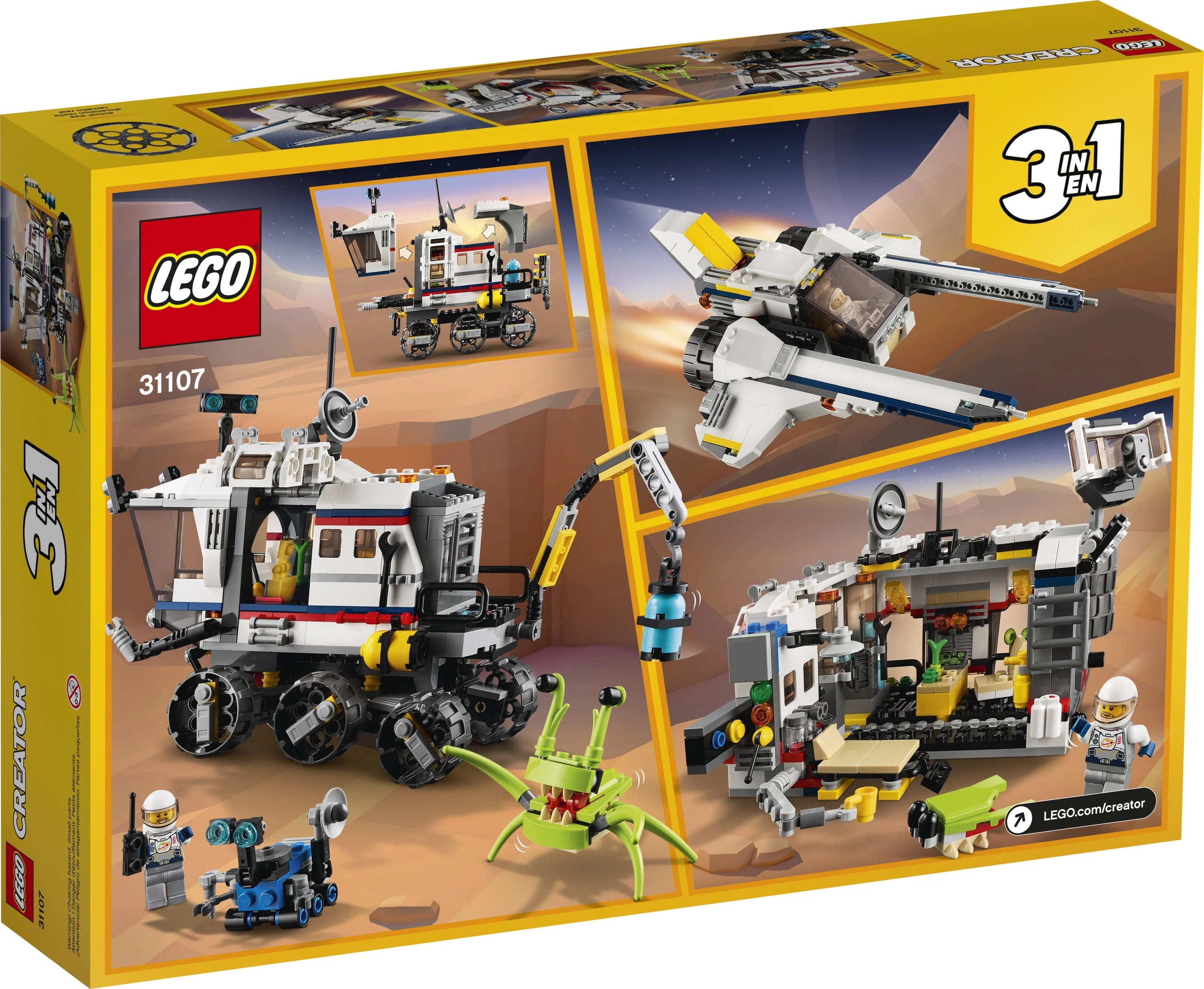 LEGO Creator 3in1 Space Rover Explorer Building Toy (510 pieces) O747