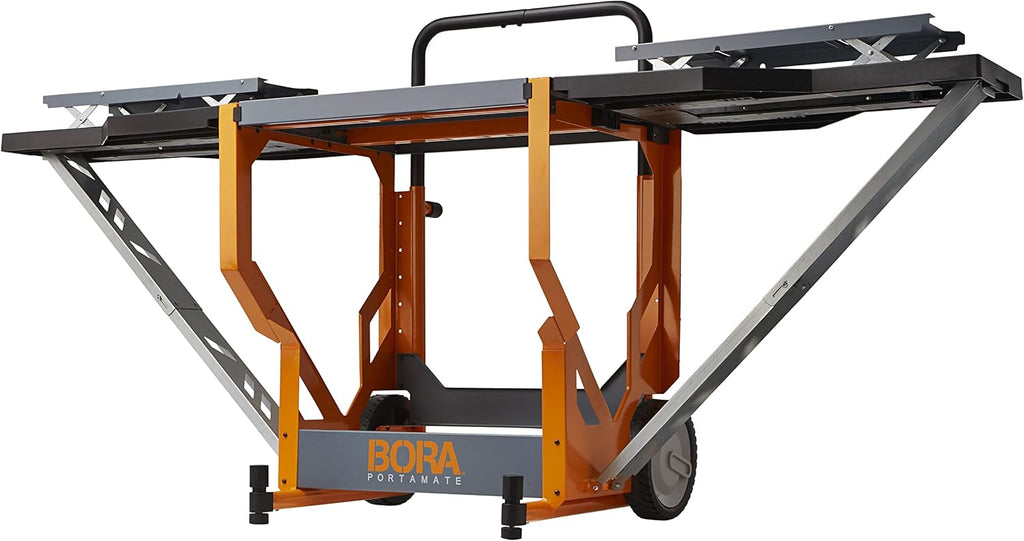 Miter Saw Workstation and Adjustable Pedestal Roller, Mobile Rolling Workbench with Additional Outfeed Support Pedestal Roller W510