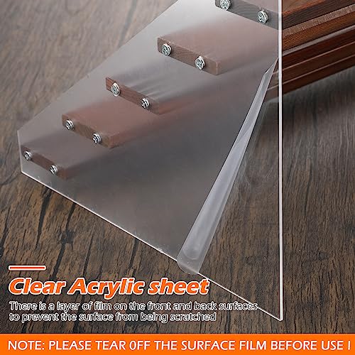 4 Pack Acrylic Wood Tiered Display Shelf Rack Step Riser Ladder Stand (15.7 Inch, 5 Tier) G35736