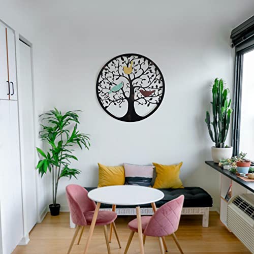 Metal Wall Art Tree of Life Wall Decor 23inch Family Tree Metal Wall Hanging (black) C83920