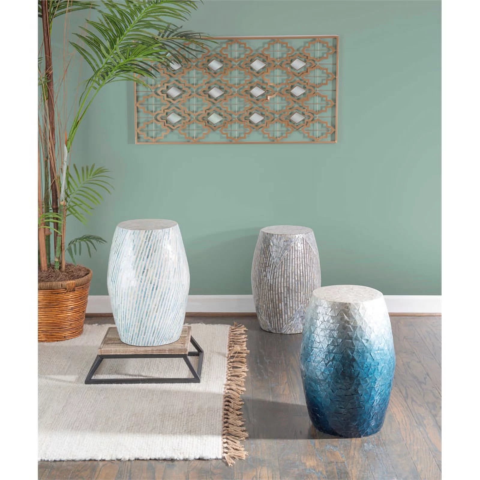 Blue Mosaic Drum Table G563936
