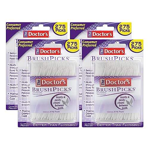 Interdental Brushes and Dental Pick 2-in-1, 275 Toothpicks, 4 Pack F257