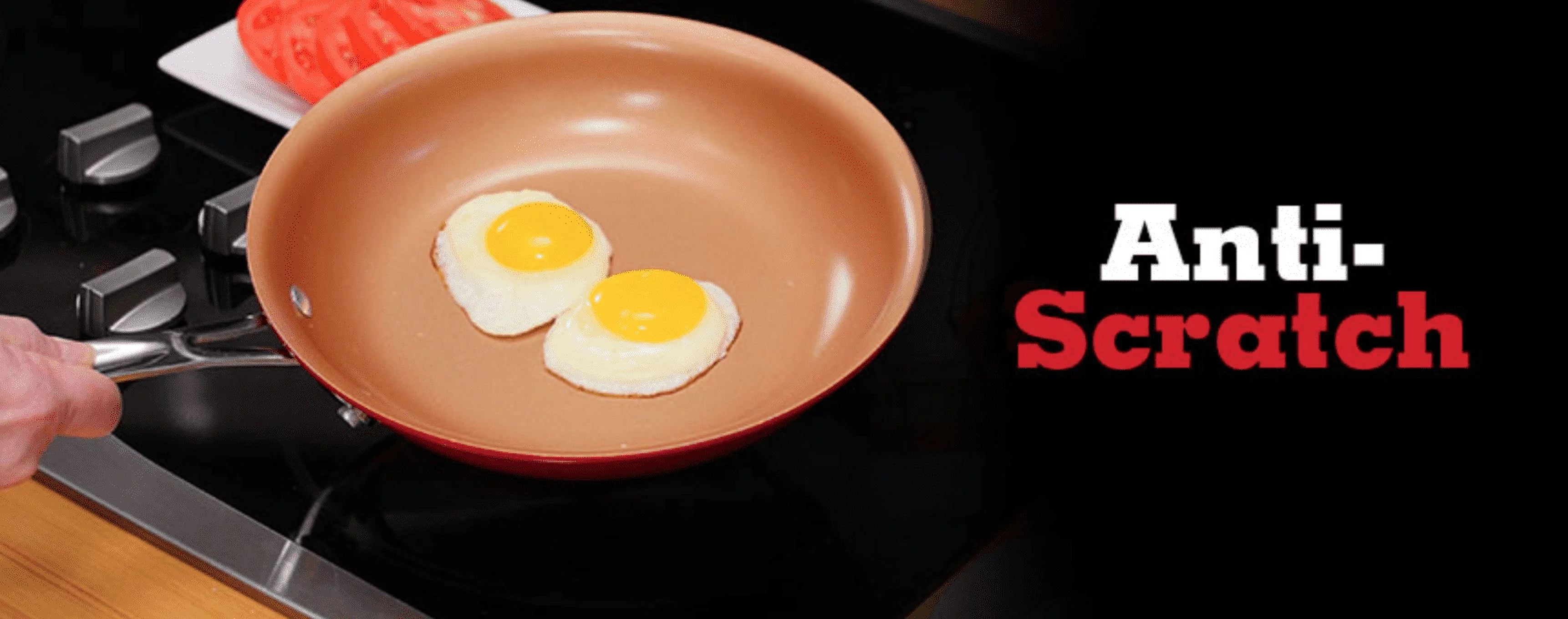 12" Red Copper Fry Pan O748