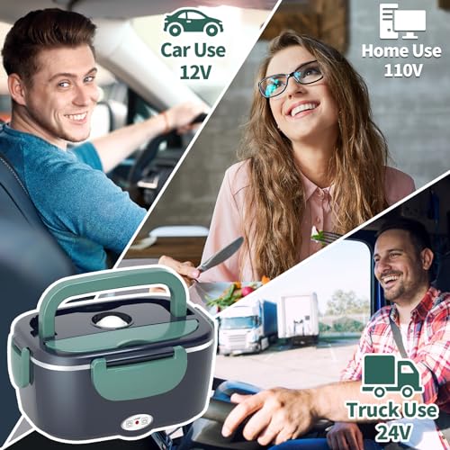 Electric Heated Lunch Box 100W 1.5L Portable Food Heater with Leak-Proof Lid C537636