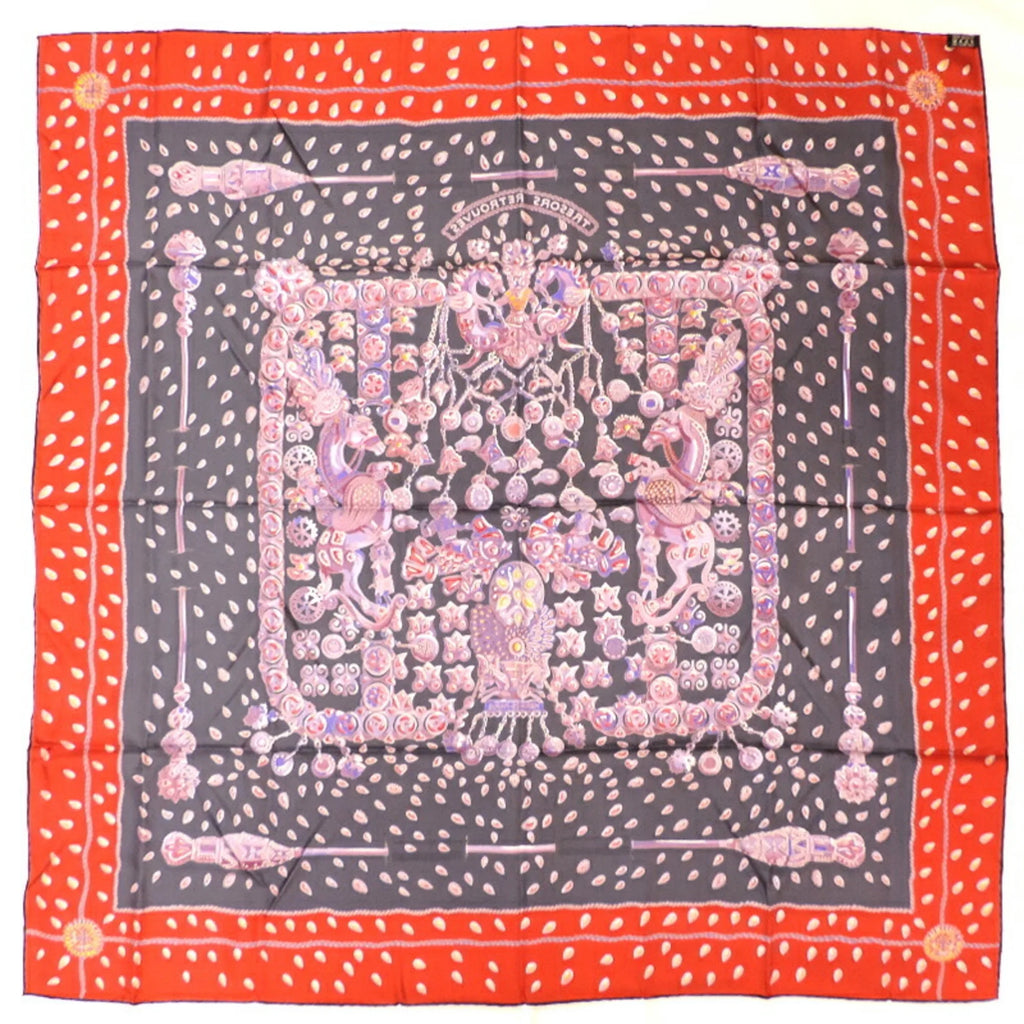 100% Silk Gray Purple Orange Scarf T59092