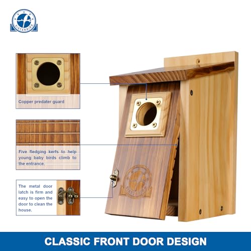 2 Pack Cedar Bird House with Copper Guard H7460