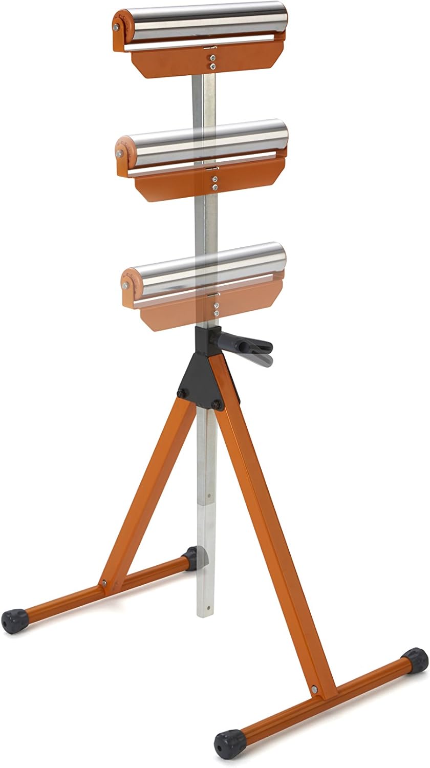 Miter Saw Workstation and Adjustable Pedestal Roller, Mobile Rolling Workbench with Additional Outfeed Support Pedestal Roller W510