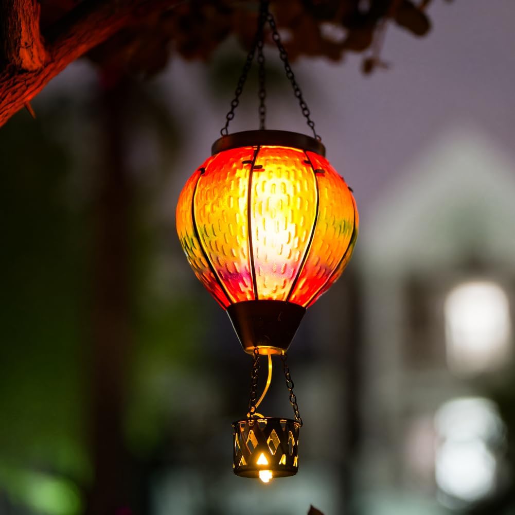 Metal & Glass Solar Lantern with Candle Holder L11465