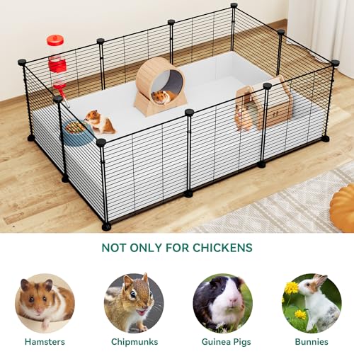 Guinea Pig Cage with Waterproof Plastic Liner 4x2 Playpen 24PCS Panels G83943