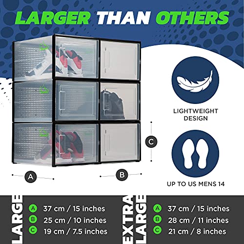 Black 6 Pack Shoe Storage Boxes A7597