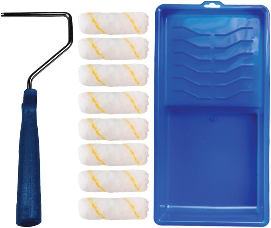 10 Piece Paint Roller Tool Kit with Mini Plastic Paint Tray X2200