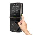 Satin Nickel Smart Door Lock with Touchscreen Keypad Y592