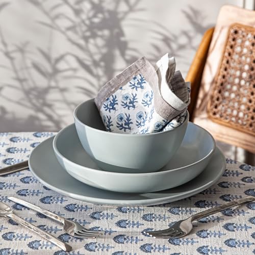 16-Piece Stoneware Dinnerware Set with 4 Dinner Plates, 4 Salad Plates, 4 Cereal Bowls, 4 Dinner Bowls W49220