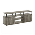 French Oak Grey Black Large Entertainment Stand for TV Up to 55 Inch N4441