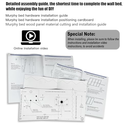 Queen Murphy Bed Hardware Kit, Folding Wall Bed Kit U557