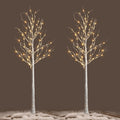 2 Pack 6 Feet Prelit White Artificial Christmas Trees N845460