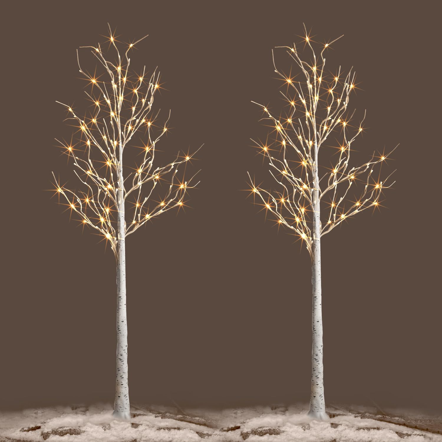 2 Pack 6 Feet Prelit White Artificial Christmas Trees N845460