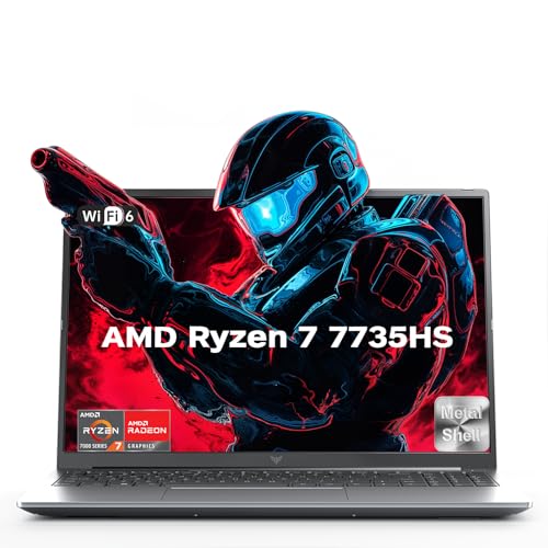 16 Inch FHD Display Laptop with AMD Ryzen 7 7735HS Processor, 16GB DDR5 RAM, 512GB SSD, Backlit Keyboard R923