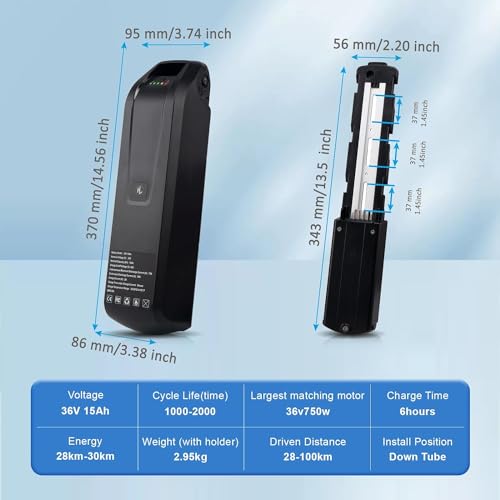 36V 10Ah Lithium Ebike Battery with 2A Charger U59727