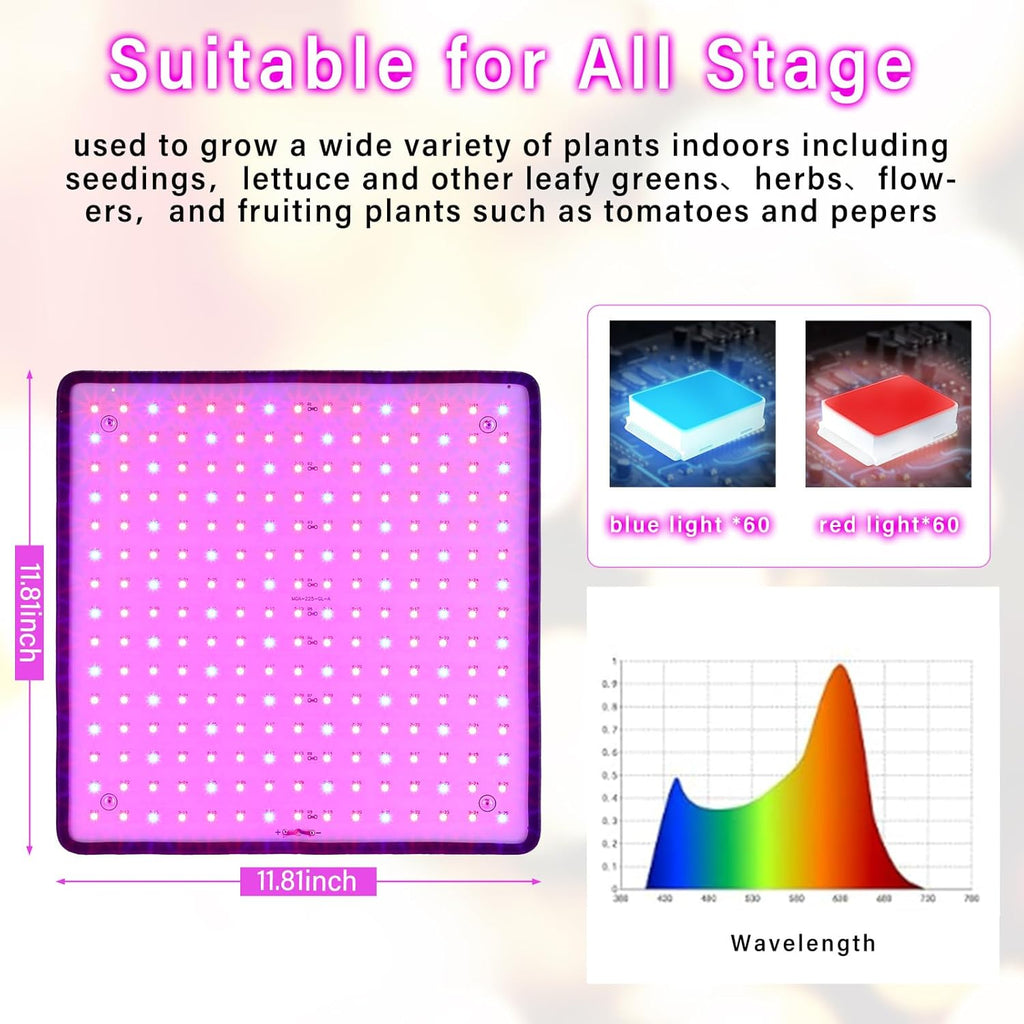 8 Pcs LED Grow Lights Full Spectrum J90579