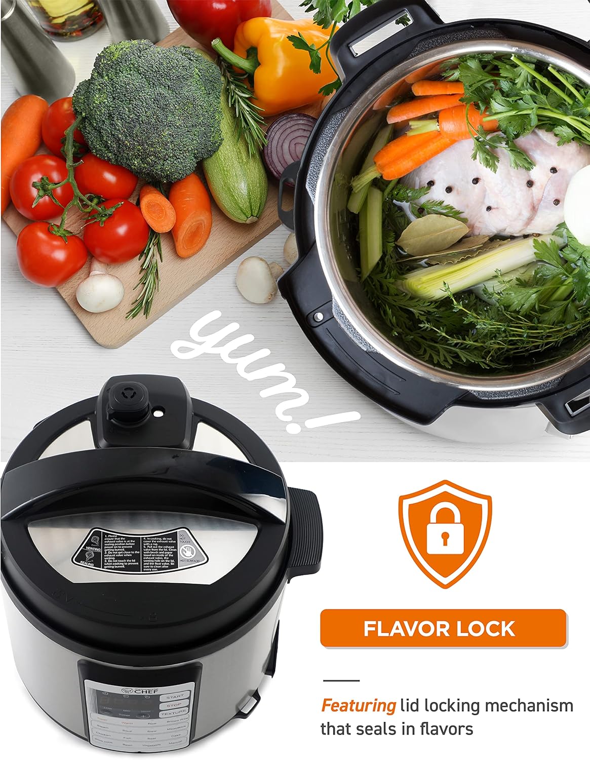 6.3 Quart Electric Pressure Cooker with Stainless Steel Interior C7378