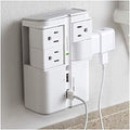 USB Wall Charger Surge Protector with 4 Pivoting AC Outlets & 2 USB Ports P10740