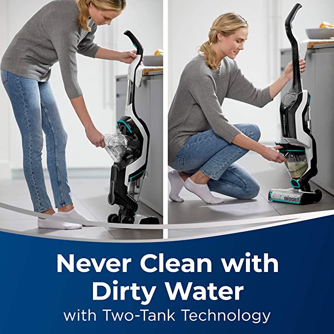 Cordless Wet-Dry Vacuum Cleaner and Mop for Hard Floors and Area Rugs, Black/Pearl White V93368