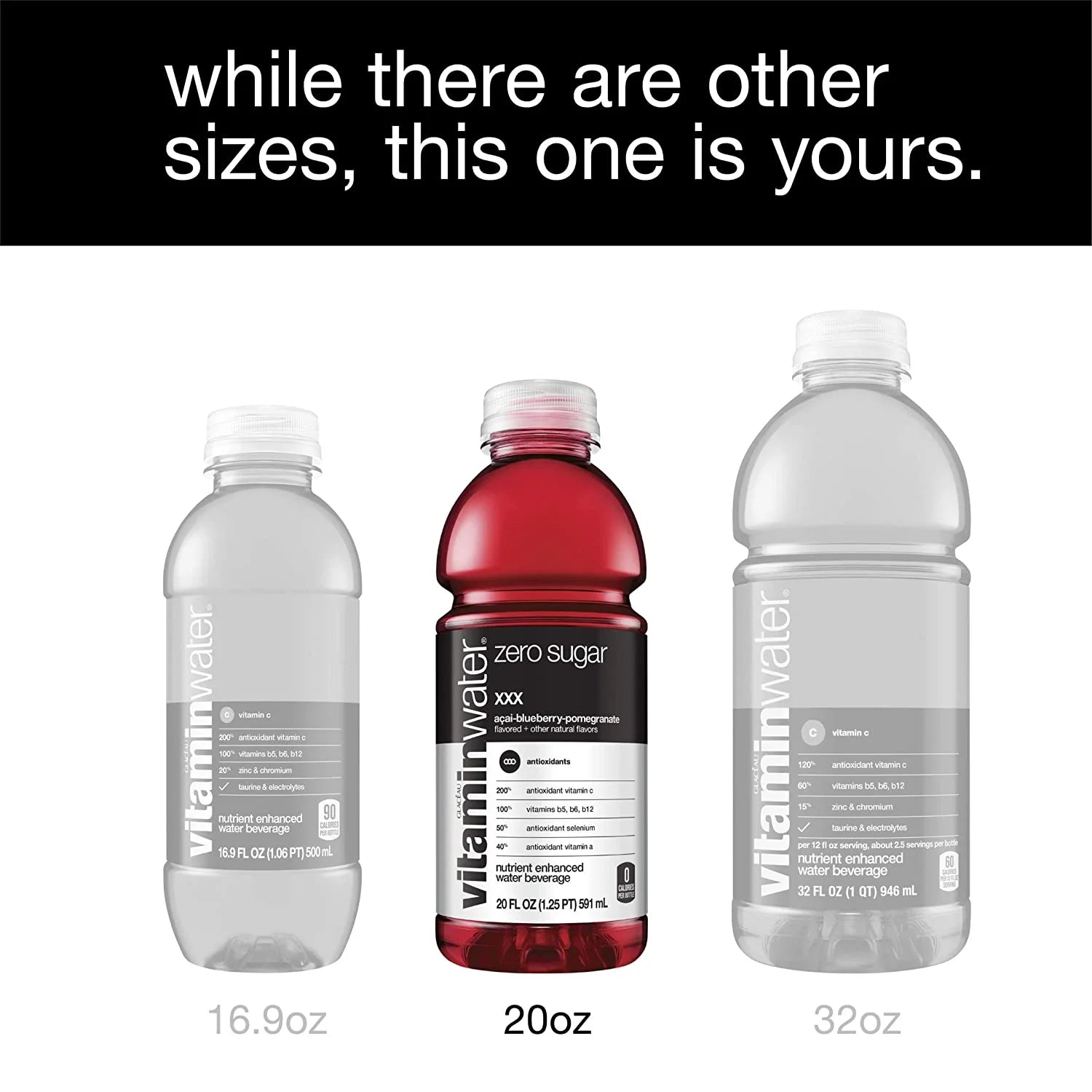 3 Flavor Variety Pack Nutrient Enhanced Flavored Water, 20 Fl Oz Bottles (Pack of 12) F556219