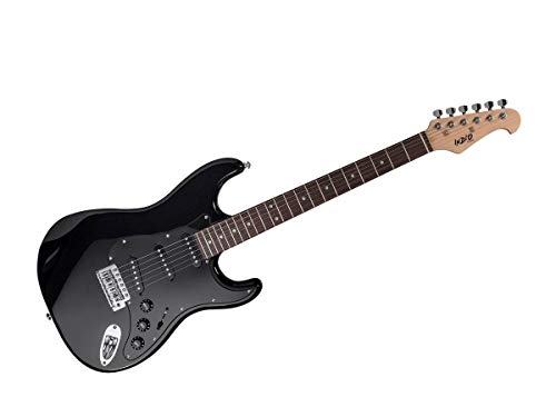 Black 6 Strings Double-Cutaway Solid Body Electric Guitar with Gig Bag H78766