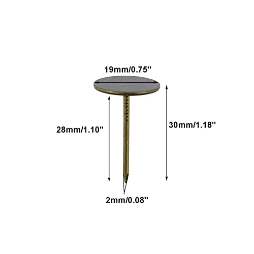 Bronze Flat Head Upholstery Tacks (19mm x 30mm, 100Pcs) Q80858