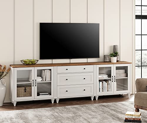 Off White Sideboard Cabinet with Glass Door and Drawer Z140282