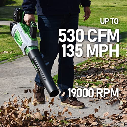 40V 135MPH 530CFM 5 Speeds Cordless Leaf Blower with 3 Tube Nozzle U345795