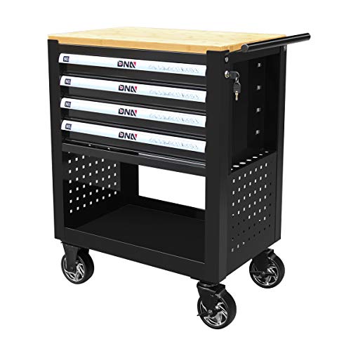 Black 4-Drawer Rolling Tool Cart W3478