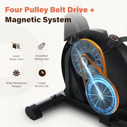 Magnetic Recumbent Exercise Bike with LCD Monitor and Large Seat Cushion L80787