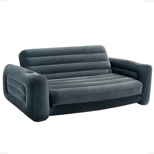 Inflatable Pull-Out Sofa Blow-Up Couch Queen Size Air Mattress Bed R27284