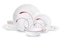 White and Red 12-Piece Dinnerware Set C934299