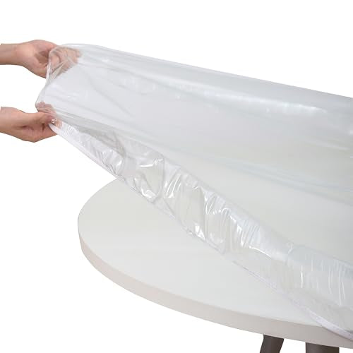 Clear Round Vinyl Fitted Tablecloth K68537