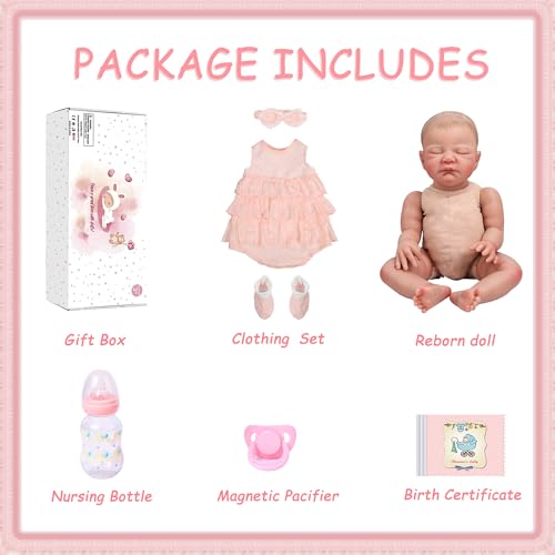 20 Inch Lifelike Reborn Baby Doll with Soft Weighted Cloth Body J3861
