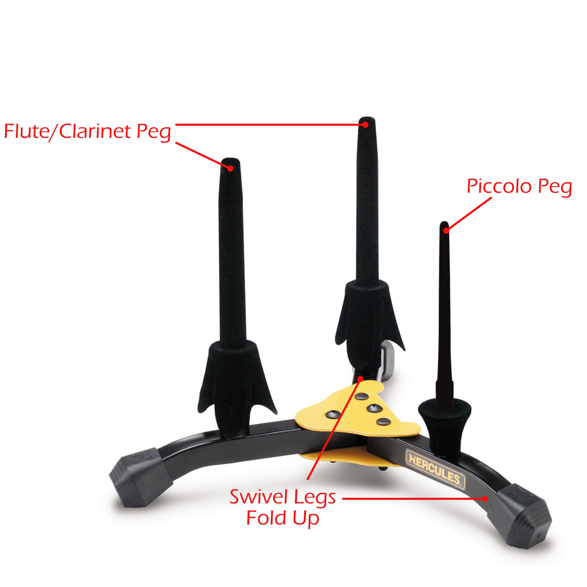 Folding Flute Stand with Carrying Bag and Cleaning Cloth T7526