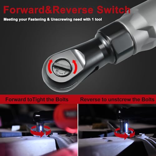 Cordless Electric Ratchet Wrench Set, 3/8" 12V Power Ratchet Tool Kit With 2 Packs 2000mAh Lithium-Ion Battery And Charger W172