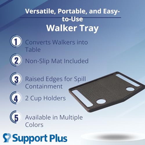 Black Non Slip Walker Tray Table (21"x16") X9297