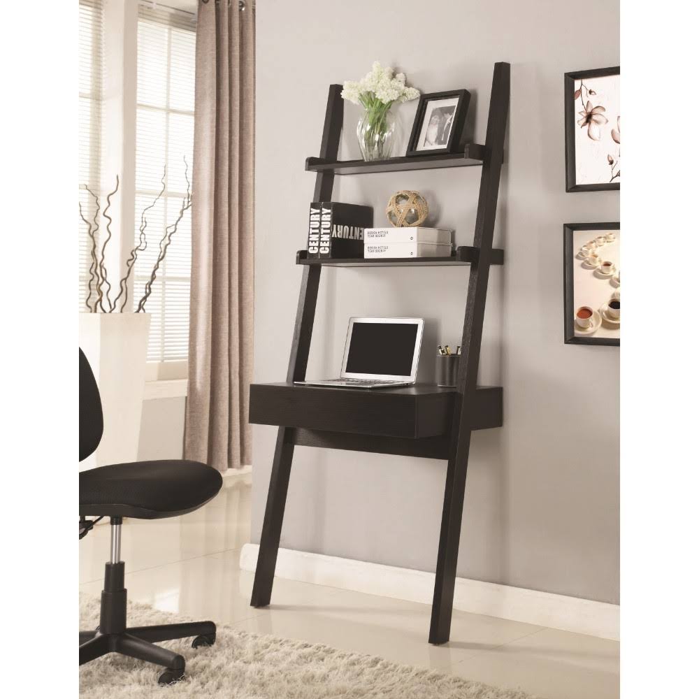 Cappuccino Ladder Desk with One Drawer O114