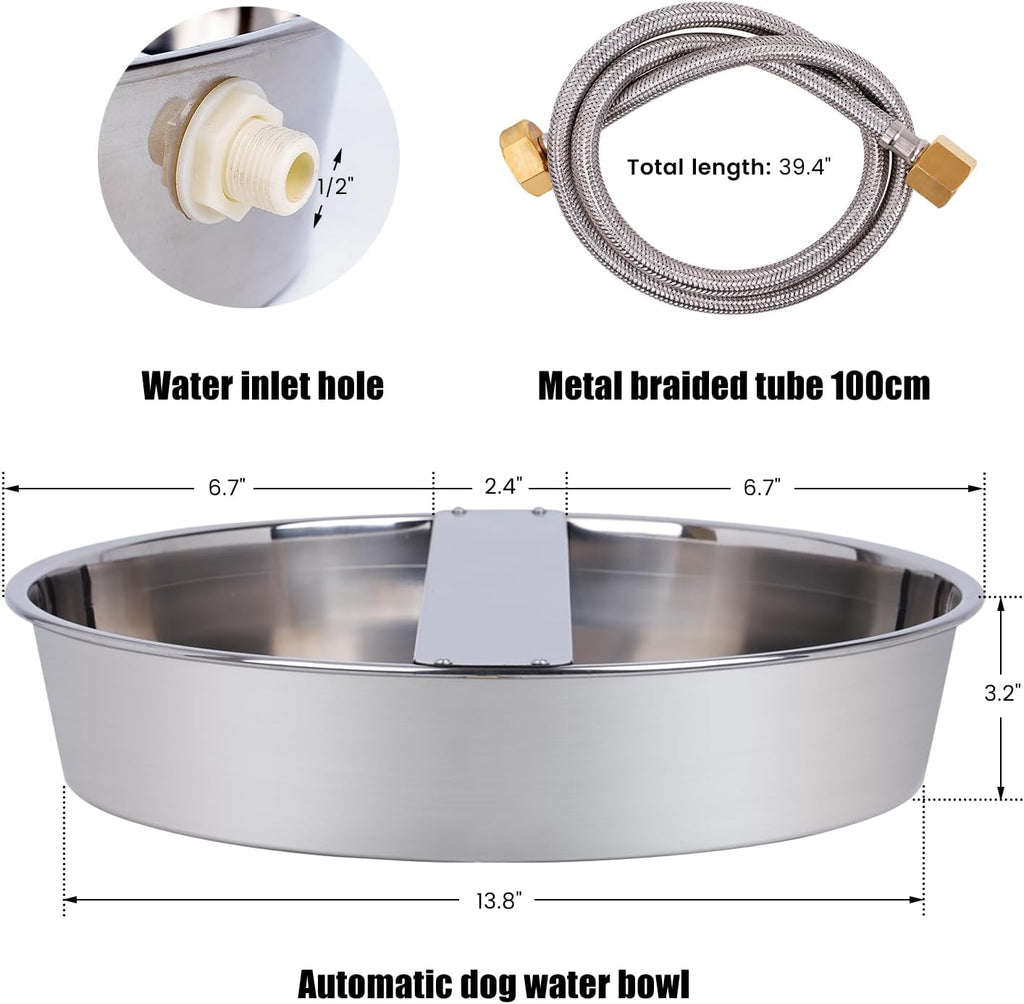 Large Stainless Steel Pet Waterer with Float Valve N573